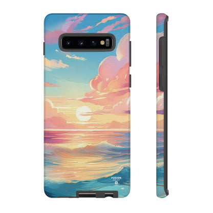 Pop Art Pastel Sky with Clouds Above the Ocean Phone Case