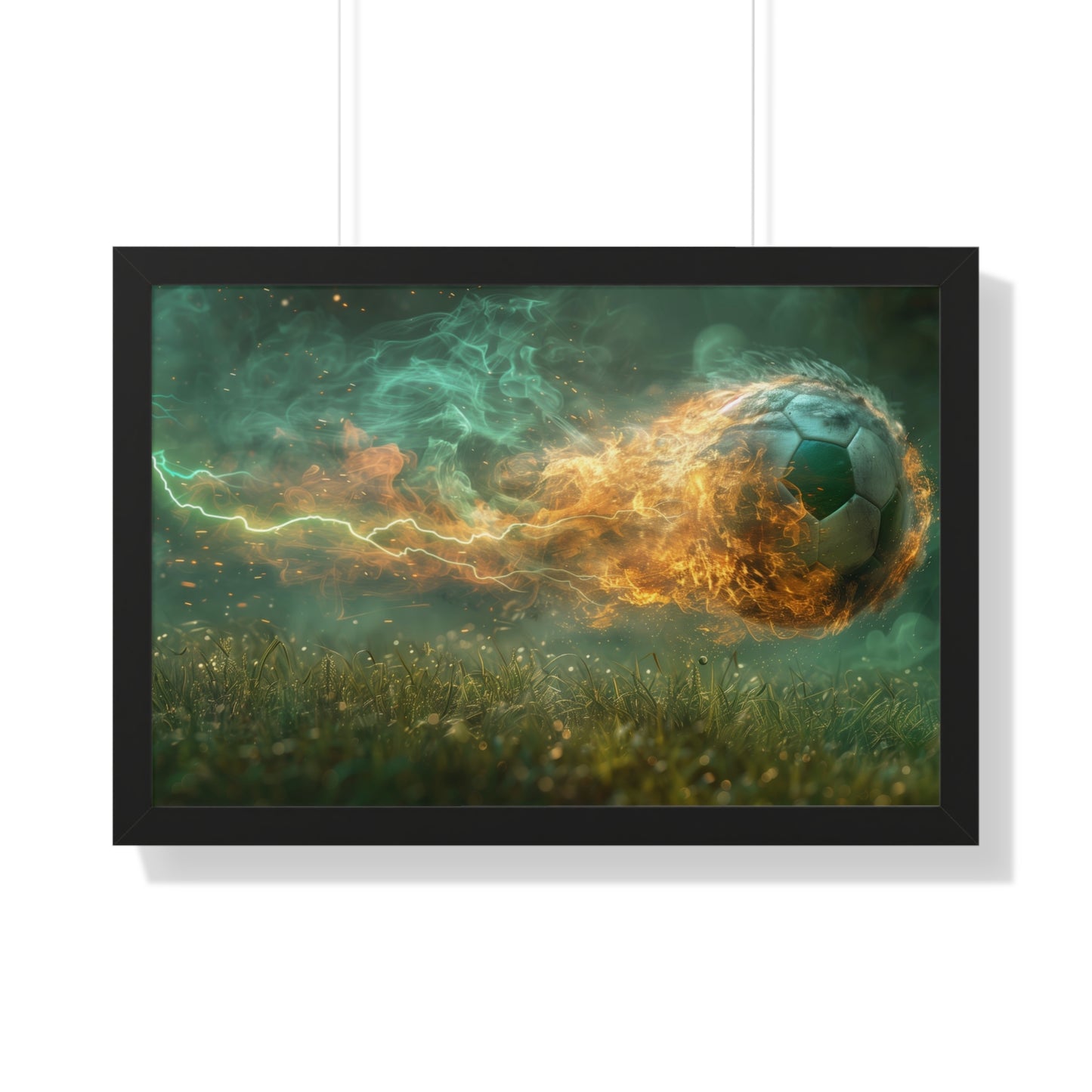 Soccer! Electricity of Gameday - Framed Horizontal Poster