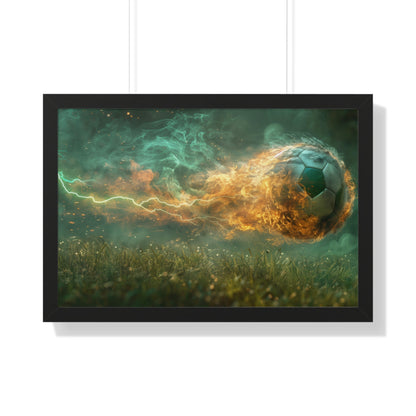 Soccer! Electricity of Gameday - Framed Horizontal Poster