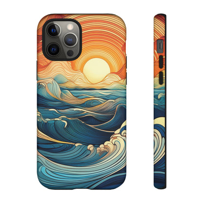 Pop Art Sunset Over the Ocean Phone Case