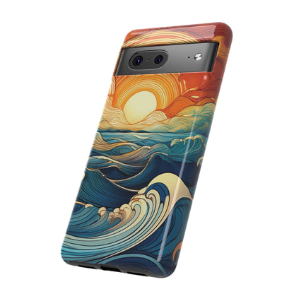 Pop Art Sunset Over the Ocean Phone Case