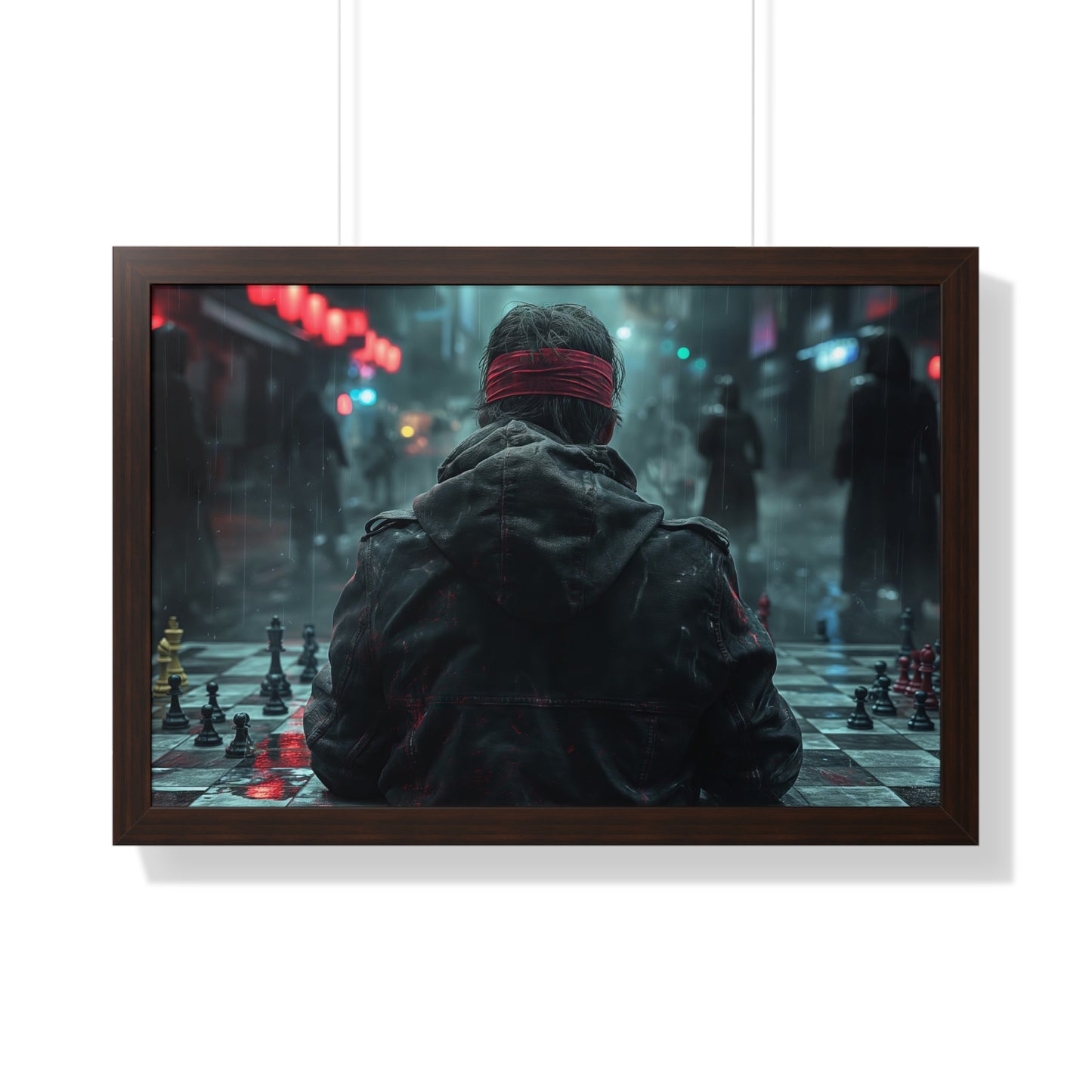 A Gritty Game of Chess - Framed Horizontal Poster