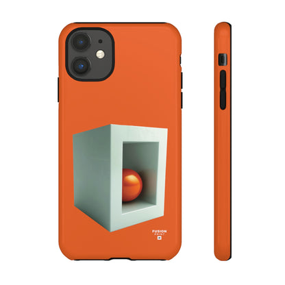 Orange Ball in a White Cube Phone Case