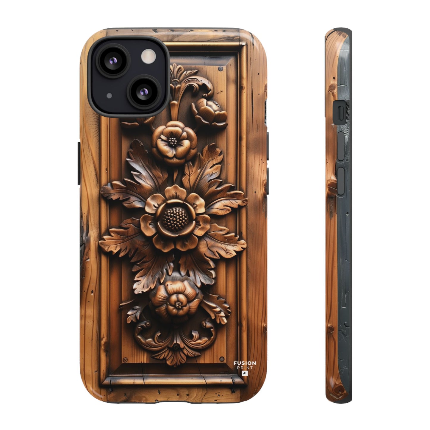 Floret Wood Carving Phone Case