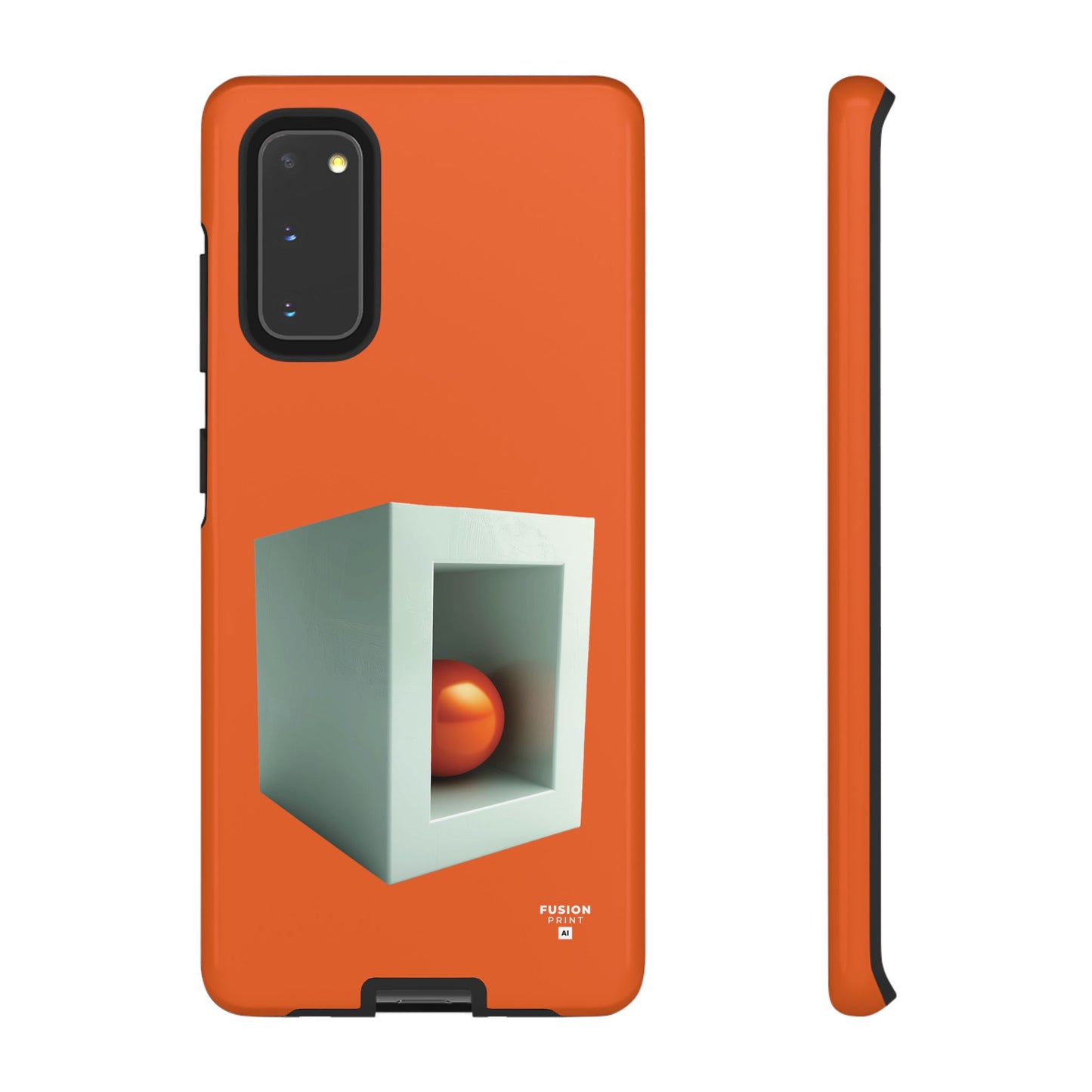 Orange Ball in a White Cube Phone Case