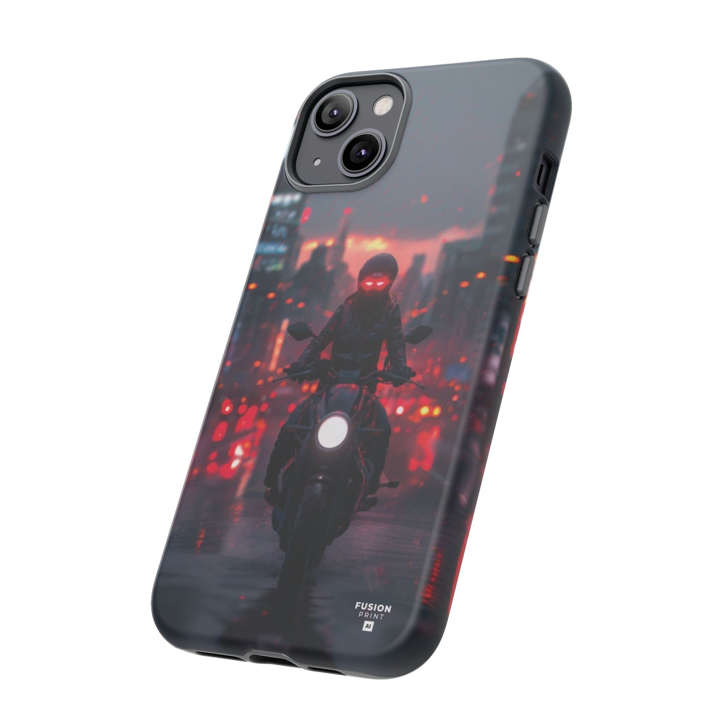 Futuristic Biker in the City Phone Case