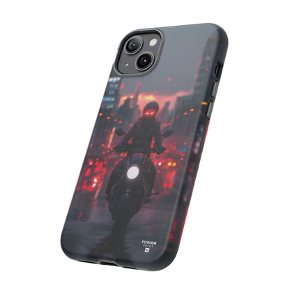 Futuristic Biker in the City Phone Case