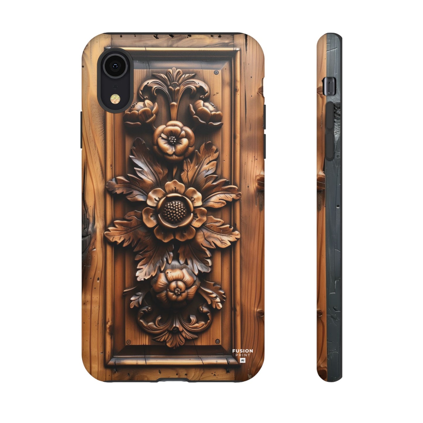 Floret Wood Carving Phone Case