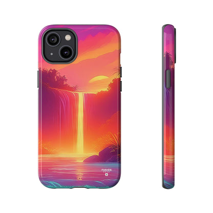 Synth-Wave Waterfall Sunrise Phone Case