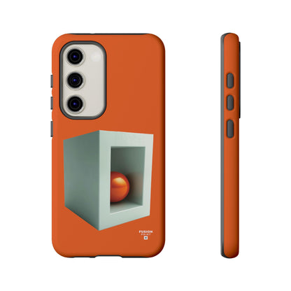 Orange Ball in a White Cube Phone Case