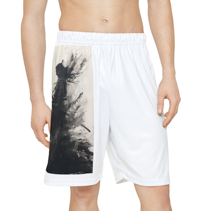 SamurAI Readies for Battle - Men’s Sports Shorts (White)