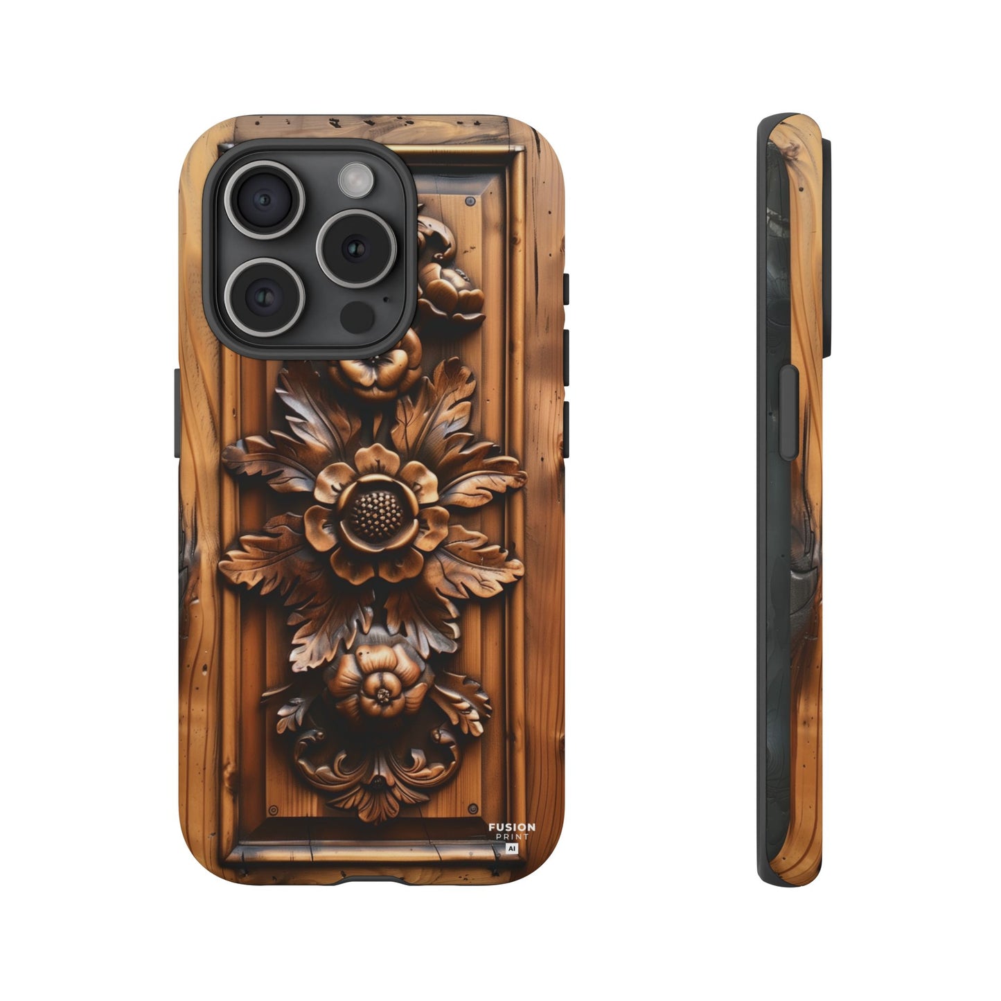 Floret Wood Carving Phone Case