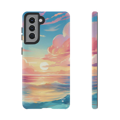 Pop Art Pastel Sky with Clouds Above the Ocean Phone Case