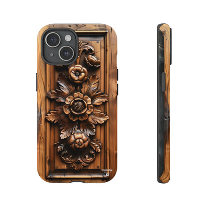 Floret Wood Carving Phone Case