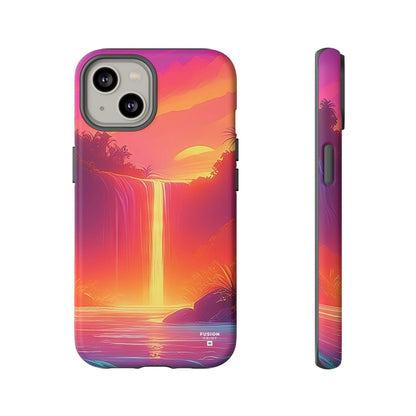 Synth-Wave Waterfall Sunrise Phone Case