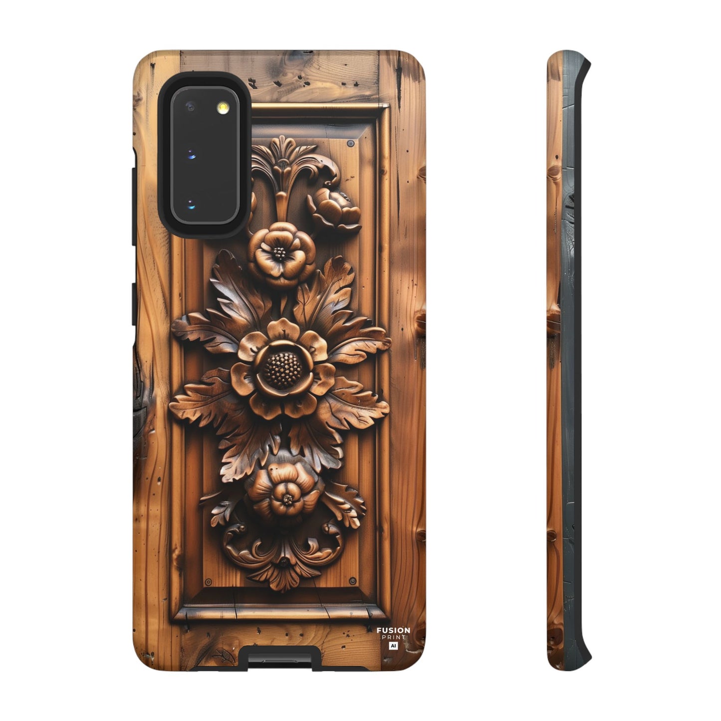 Floret Wood Carving Phone Case