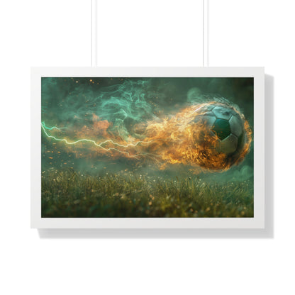 Soccer! Electricity of Gameday - Framed Horizontal Poster