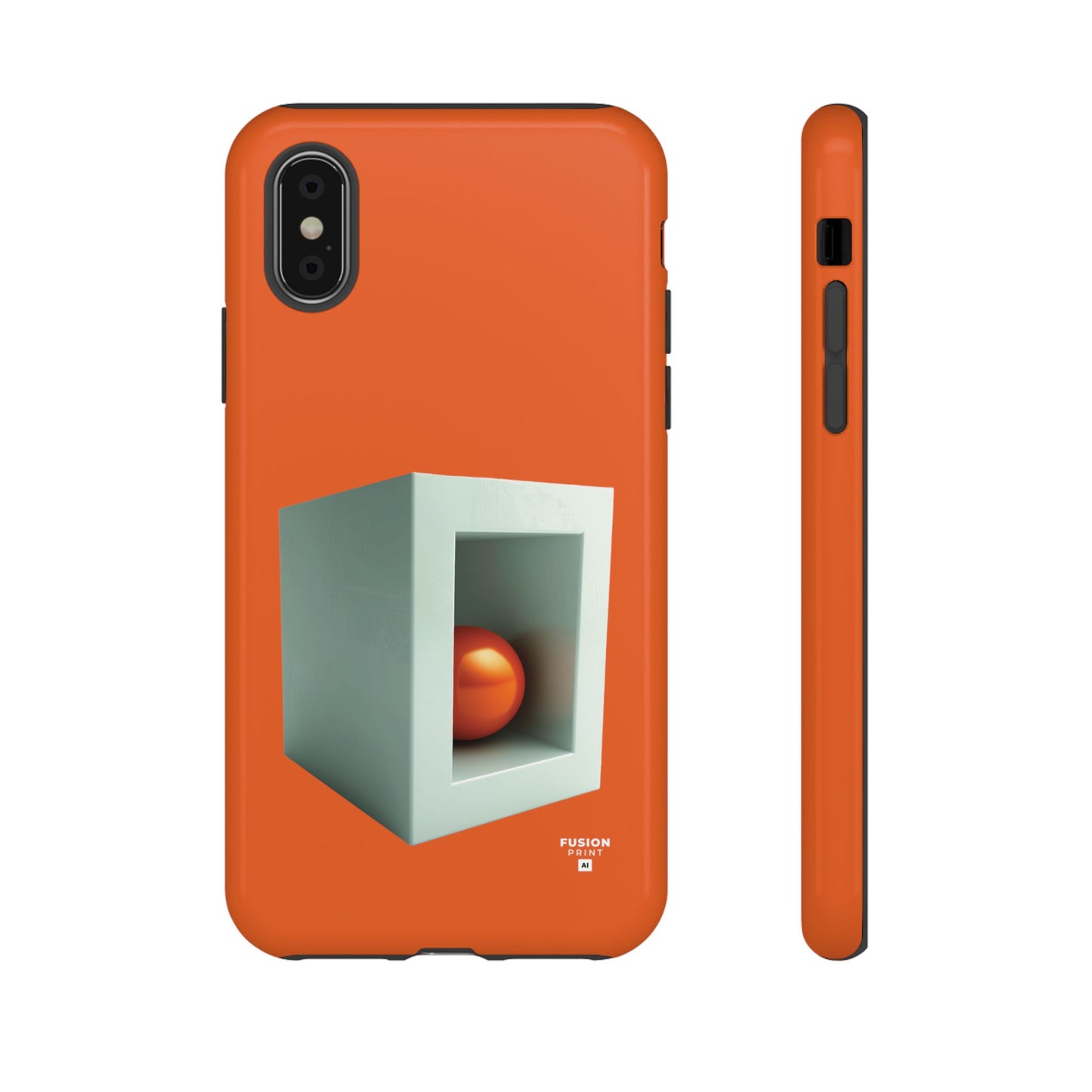 Orange Ball in a White Cube Phone Case