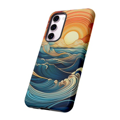 Pop Art Sunset Over the Ocean Phone Case