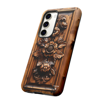 Floret Wood Carving Phone Case