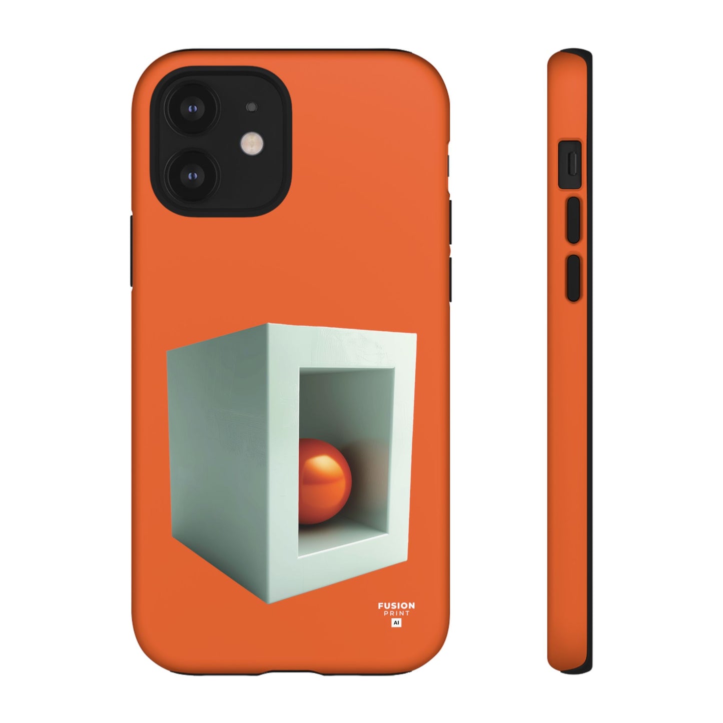 Orange Ball in a White Cube Phone Case