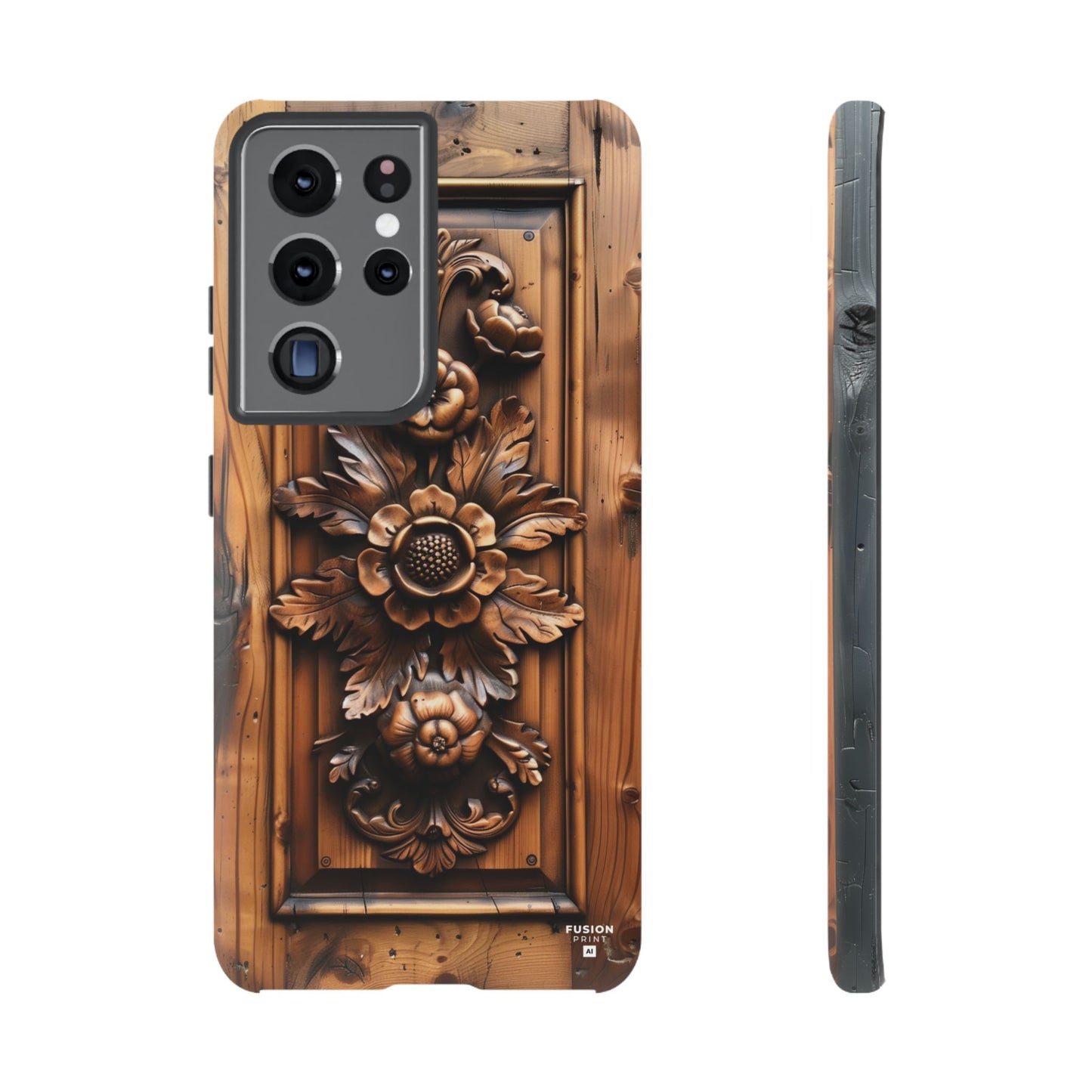 Floret Wood Carving Phone Case