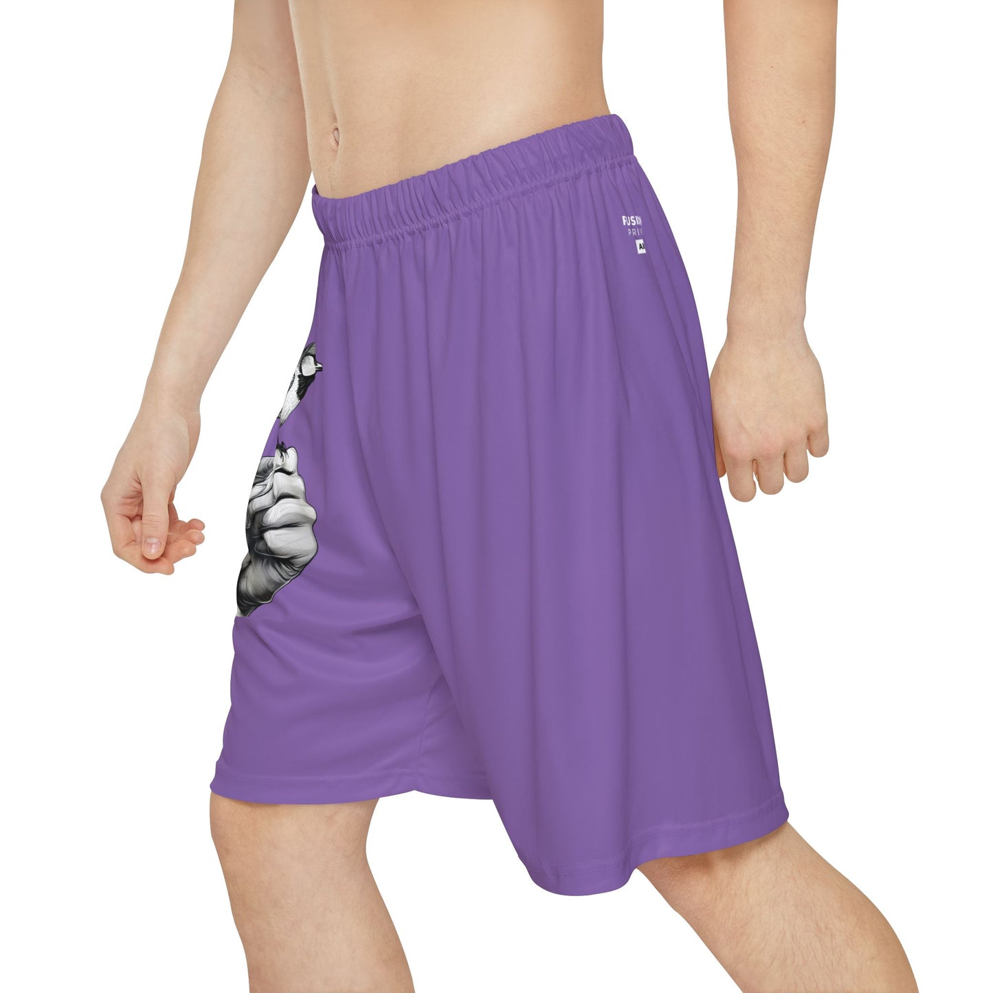 Bird on a Finger - Men’s Sports Shorts (Light Purple)