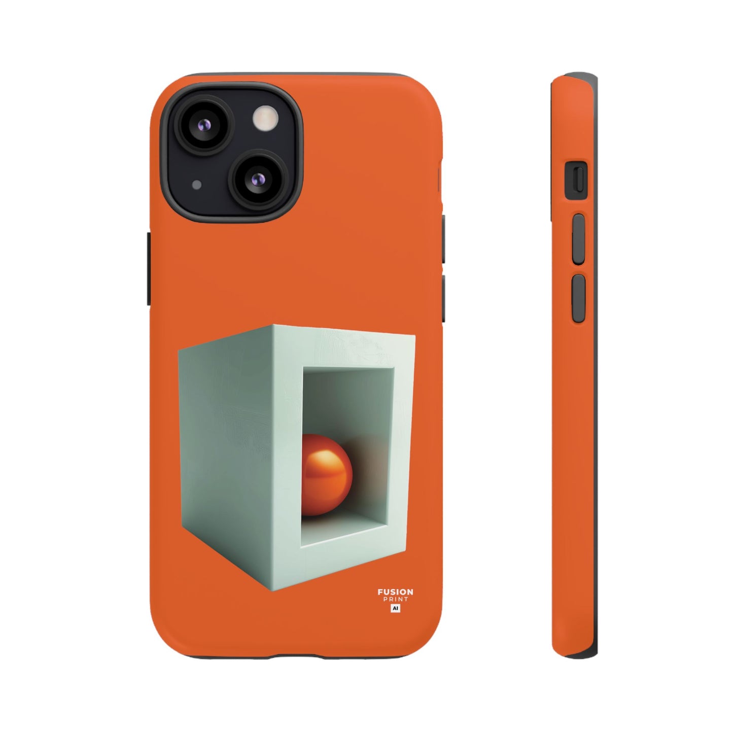 Orange Ball in a White Cube Phone Case