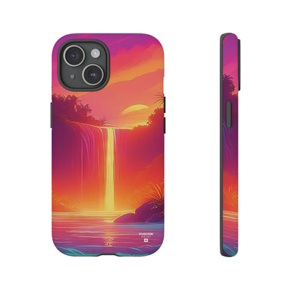 Synth-Wave Waterfall Sunrise Phone Case