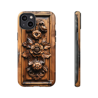 Floret Wood Carving Phone Case