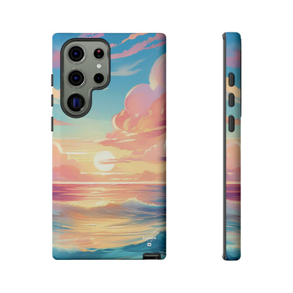 Pop Art Pastel Sky with Clouds Above the Ocean Phone Case