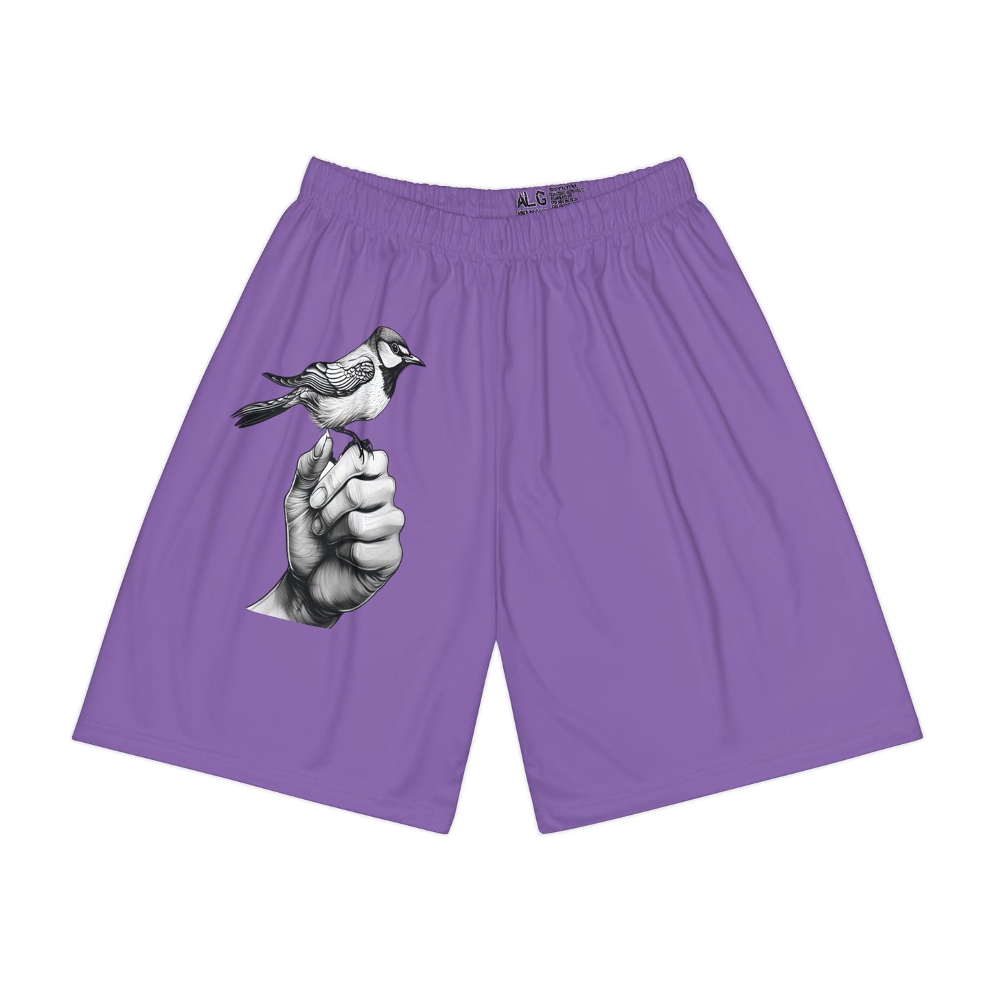 Bird on a Finger - Men’s Sports Shorts (Light Purple)