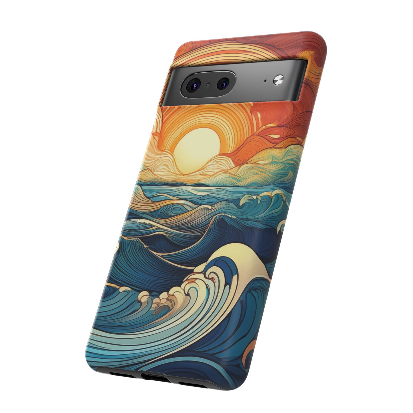 Pop Art Sunset Over the Ocean Phone Case