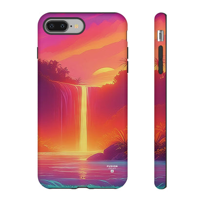 Synth-Wave Waterfall Sunrise Phone Case