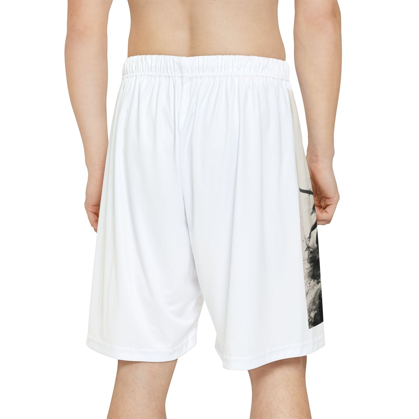 SamurAI Readies for Battle - Men’s Sports Shorts (White)