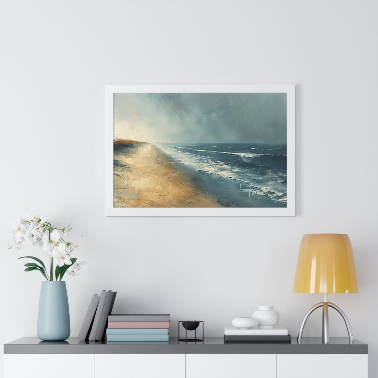 Beachfront Painting - Framed Horizontal Poster