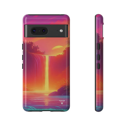 Synth-Wave Waterfall Sunrise Phone Case