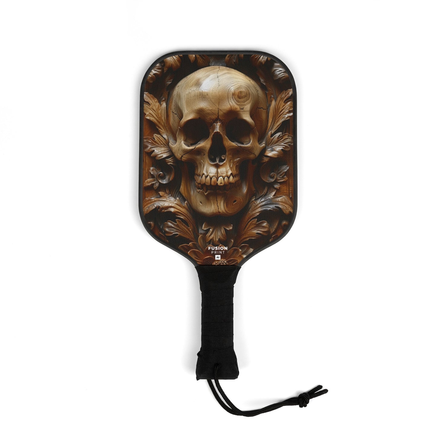 Wooden Skull Carving Pickleball Kit