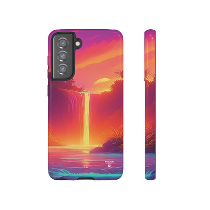 Synth-Wave Waterfall Sunrise Phone Case