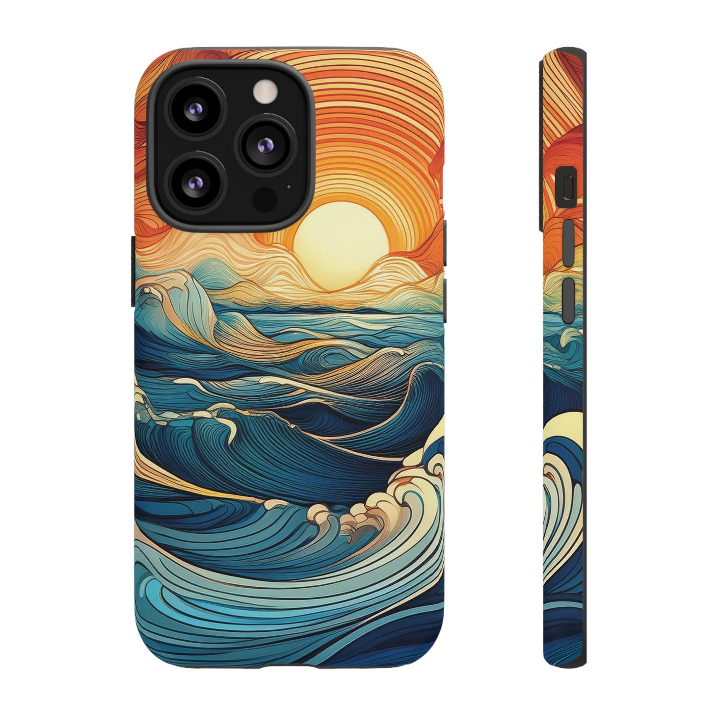 Pop Art Sunset Over the Ocean Phone Case