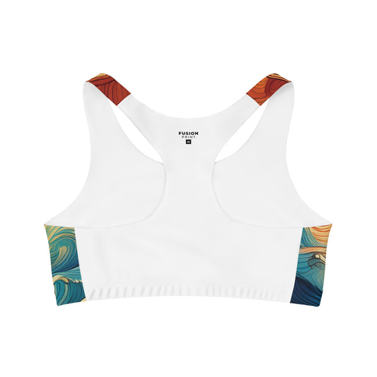 Pop Art Ocean & Sunset - Seamless Sports Bra