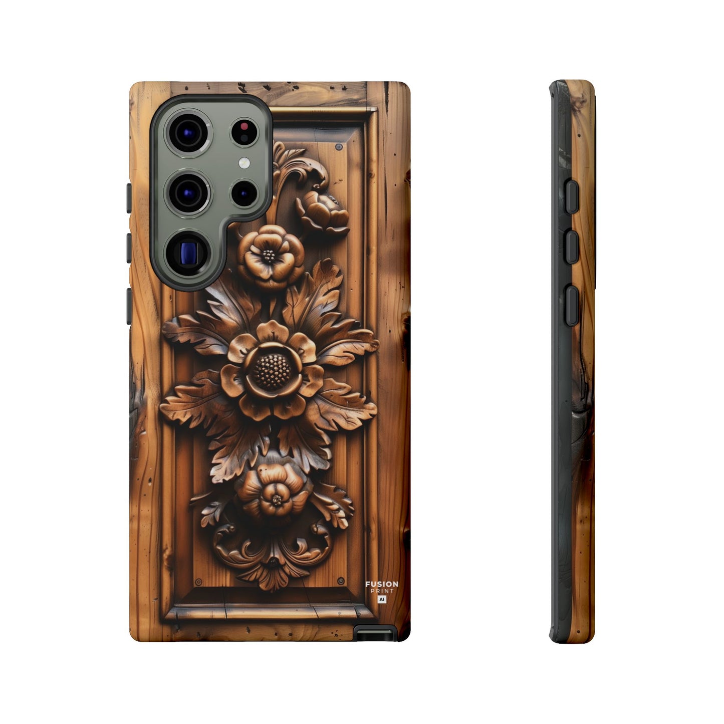 Floret Wood Carving Phone Case