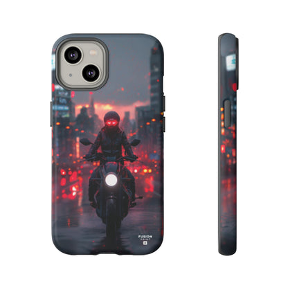 Futuristic Biker in the City Phone Case