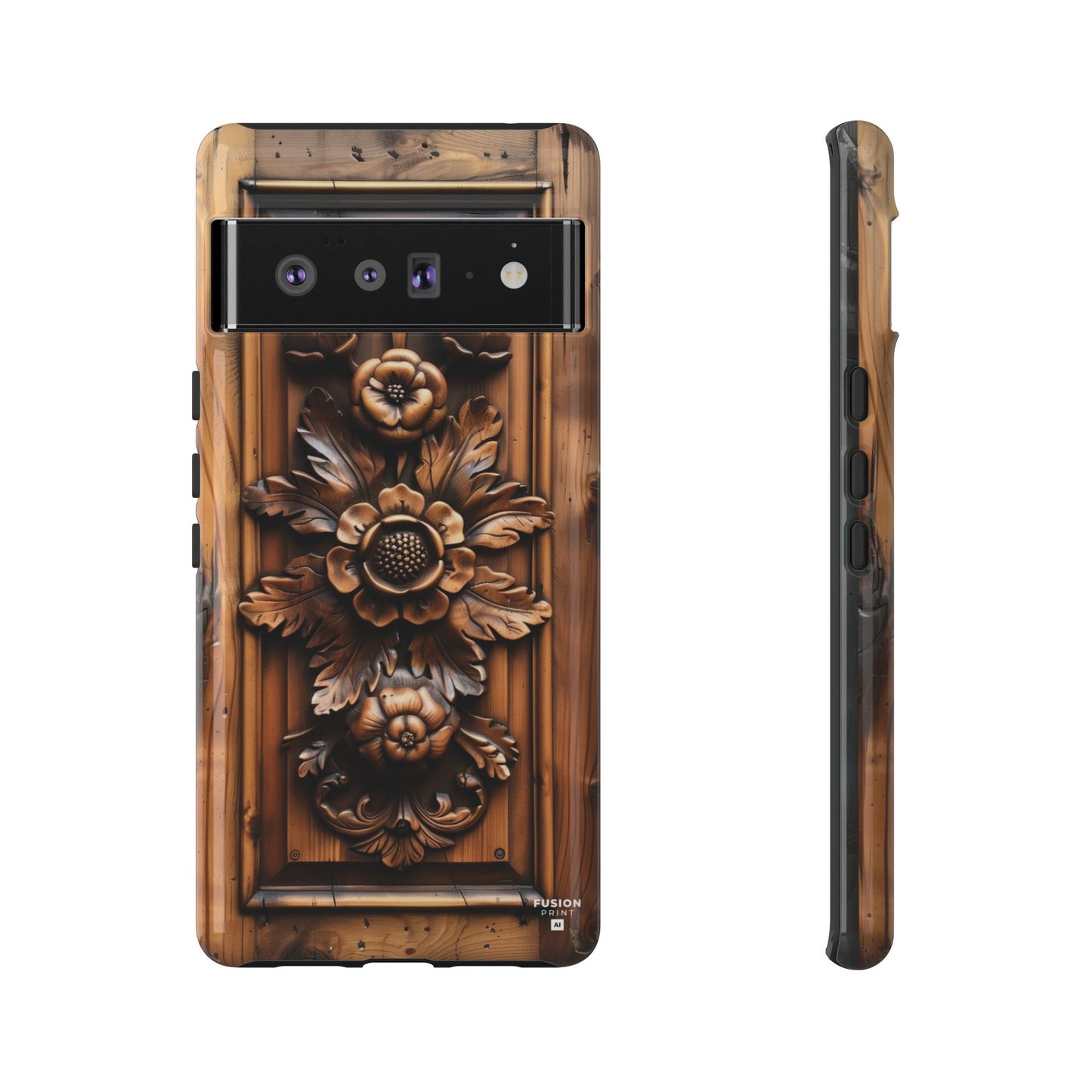 Floret Wood Carving Phone Case