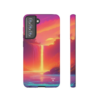 Synth-Wave Waterfall Sunrise Phone Case