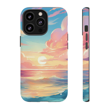 Pop Art Pastel Sky with Clouds Above the Ocean Phone Case