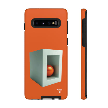 Orange Ball in a White Cube Phone Case