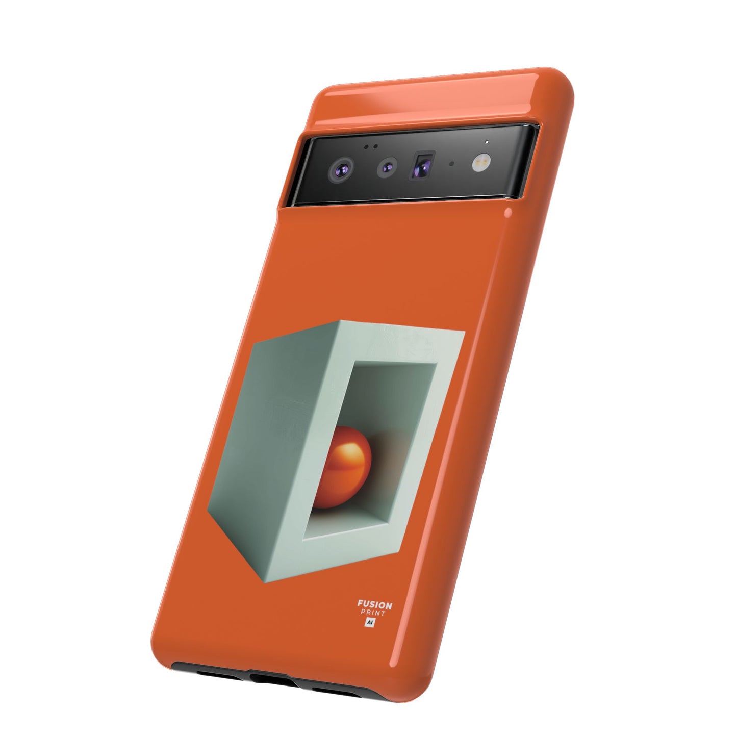 Orange Ball in a White Cube Phone Case