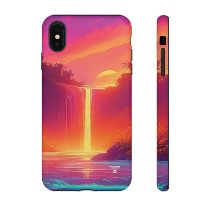 Synth-Wave Waterfall Sunrise Phone Case