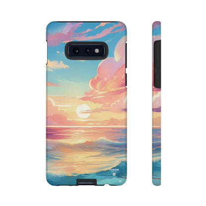 Pop Art Pastel Sky with Clouds Above the Ocean Phone Case